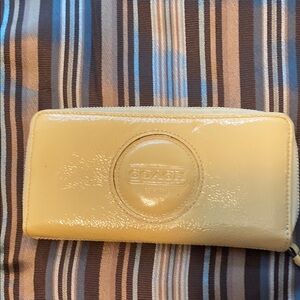 Coach Cream Patent Leather Wallet
